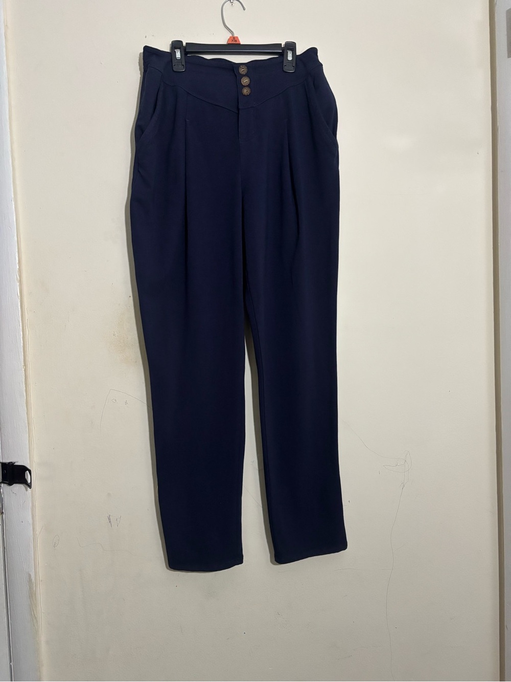 Anthropologie Saturday Sunday Women’s Navy Button-Front Trousers Size M